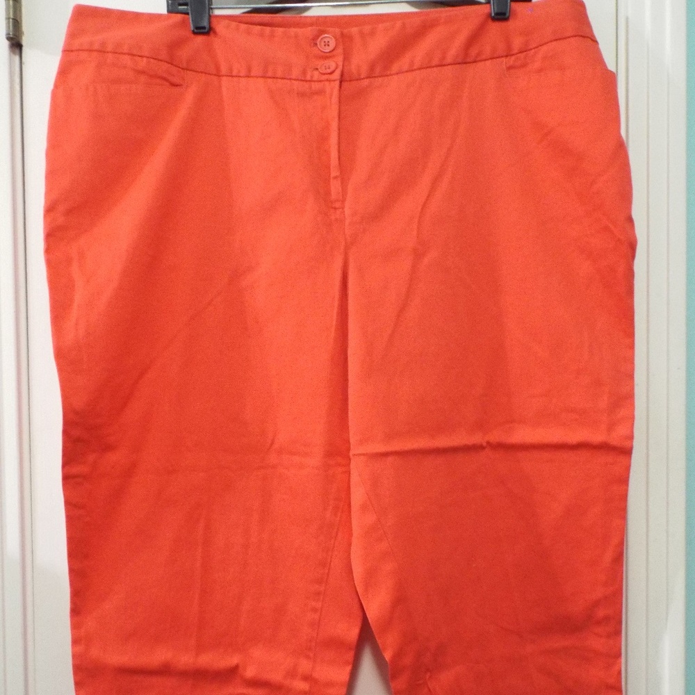 Bright Coral Colored Cropped Pants